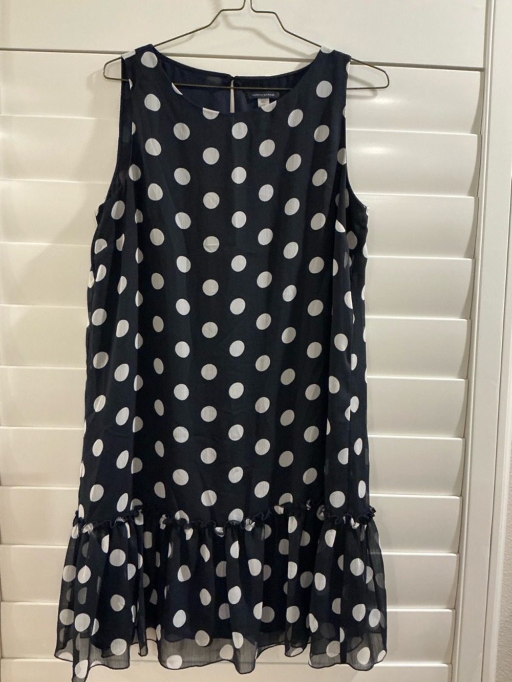 EUC - Women’s Tommy Hilfiger Polka Dot Sleeveless Ruffle Hem Dress - Size 14